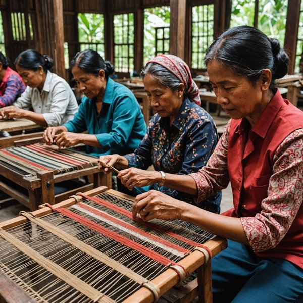 Où trouver des ateliers de fabrication de tissages traditionnels en Indonésie?